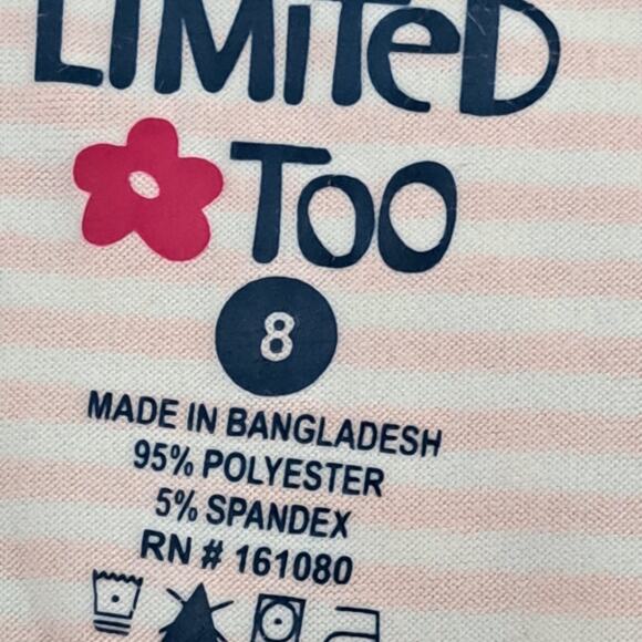 2 For $5 Sale Limited Too Pink And White Striped Butterfly Romper Size 8 - Picture 11 of 11